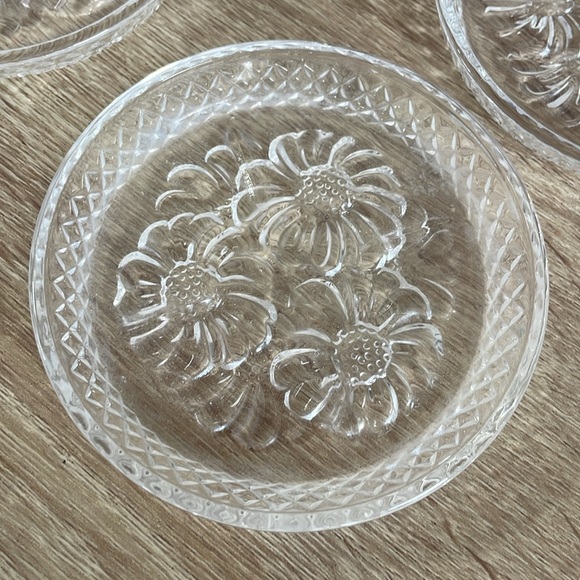 Set of Six Vintage Crystal Coasters - Picture 2 of 5